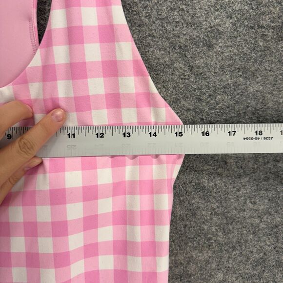 Pink Lily Activewear Dress Women 16 Pink Plaid Build In Shorts Sheath Midi Lined - Picture 4 of 8